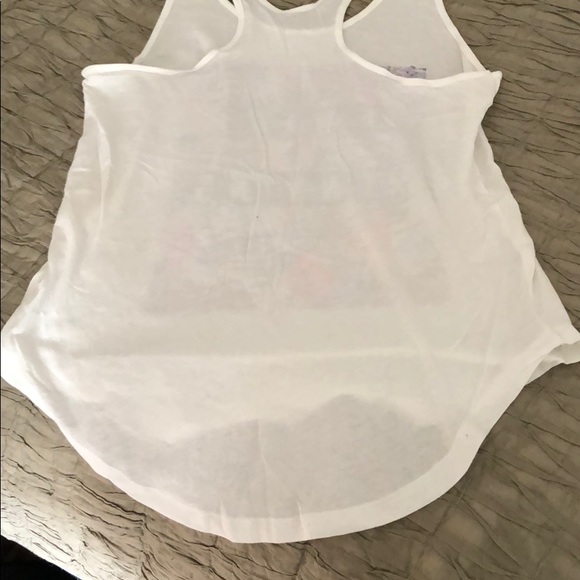 EUC PINK white sport tank top floral - Picture 4 of 4